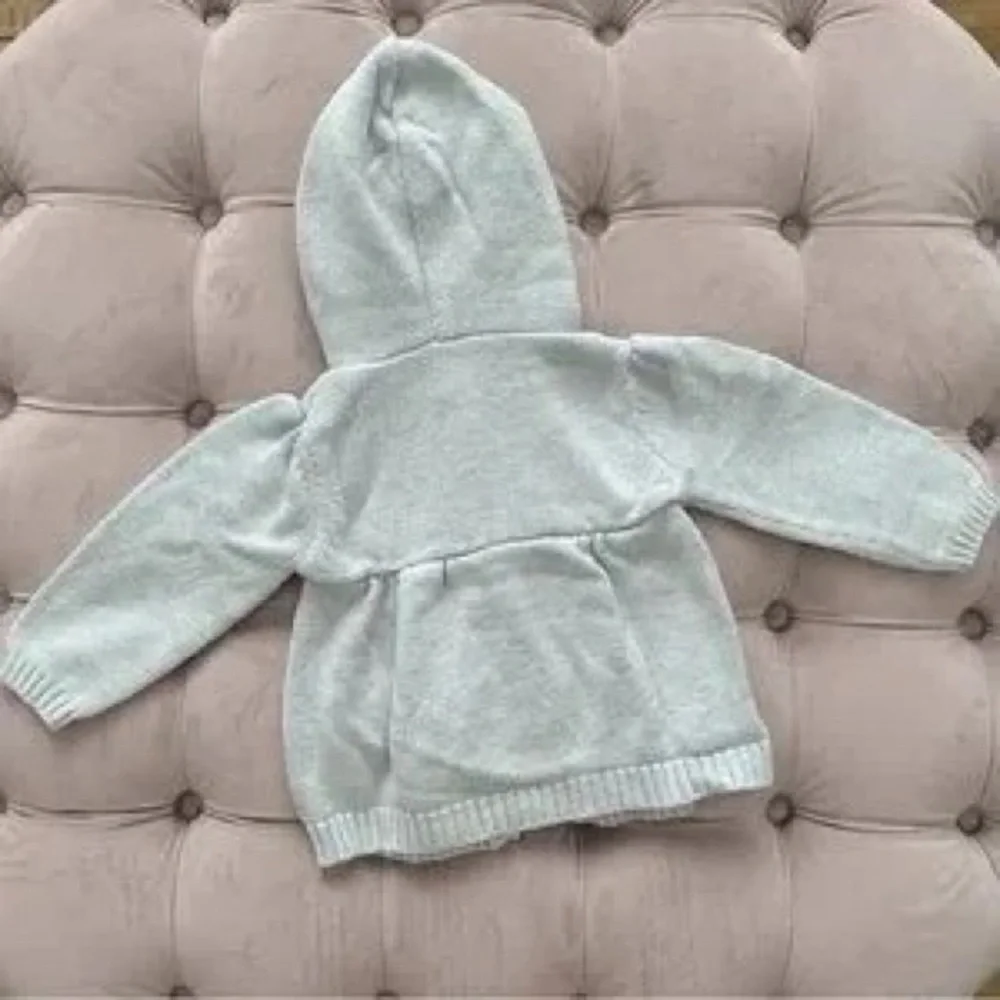 Carter's Light Gray Quilted One-Piece and Hooded Cardigan Set